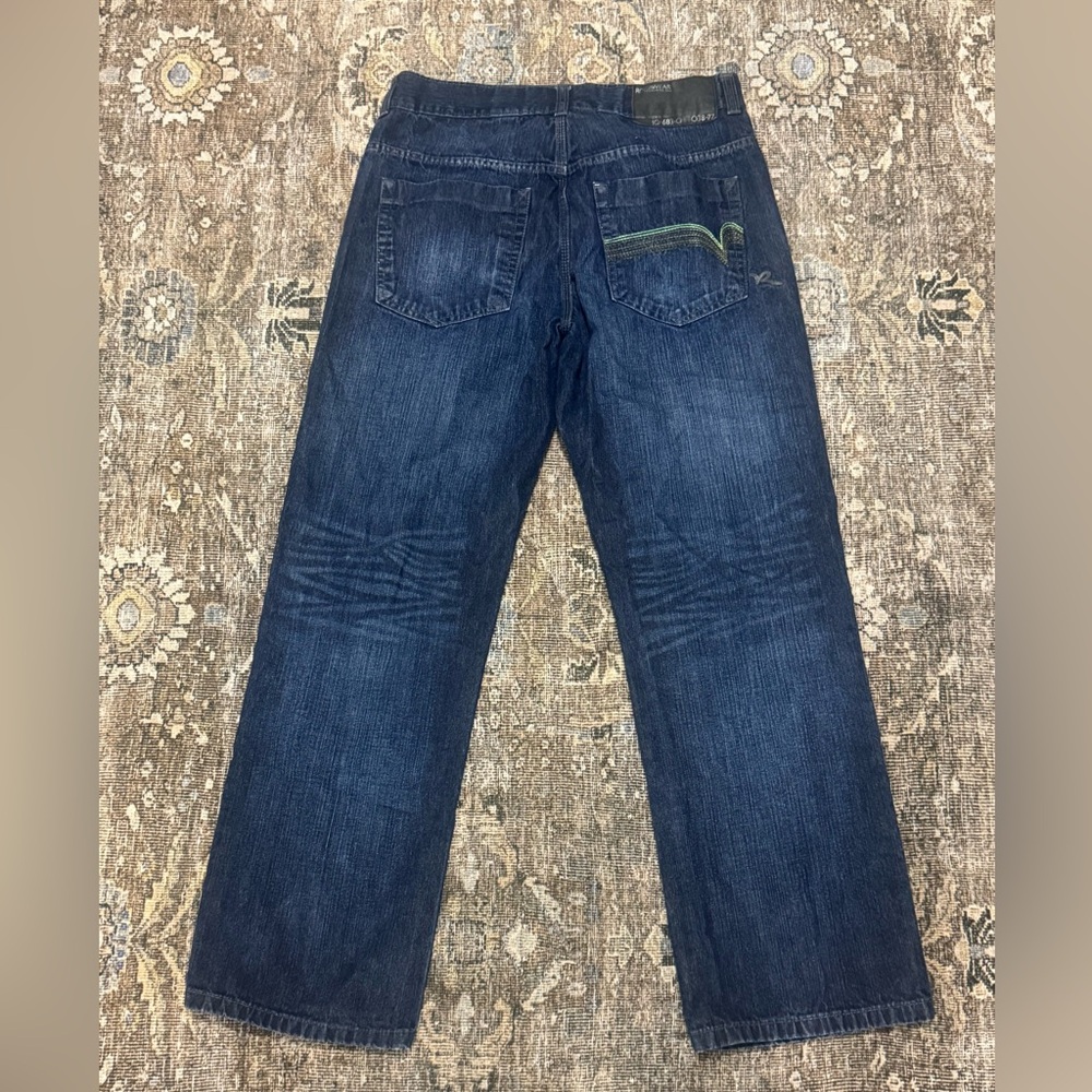 Vintage Roca Wear Jeans Y2K Oversized Baggy Hip Hop Embroidered Denim 36x33